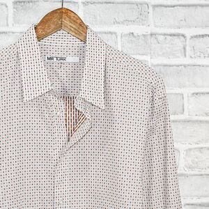 MR TURK Men's embroidered orange black button up shirt size XL